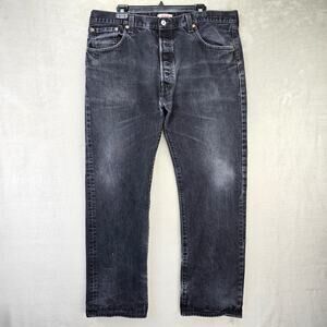 VTG Levis 501 Jeans Mens 40x32 (Fits 38x30) Black Denim Straight Button Fly Y2K